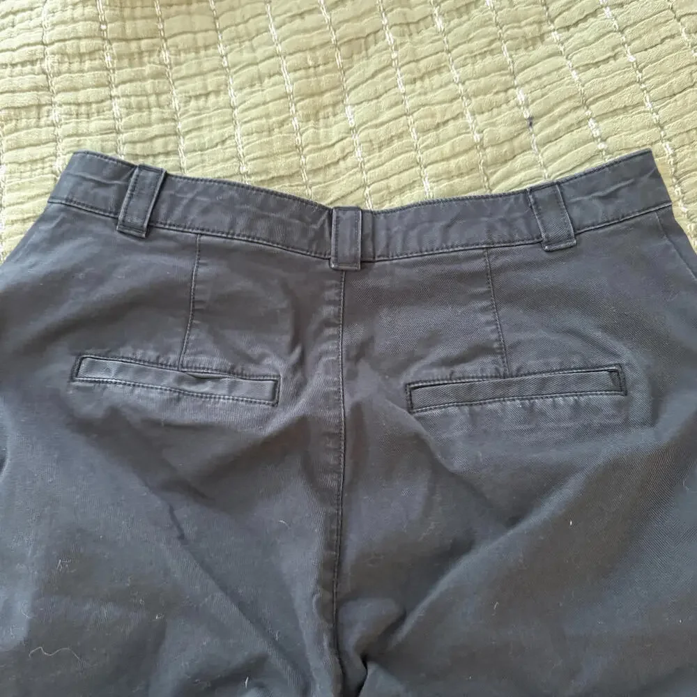 GAP Everyday Black Straight Crop Khaki‎ Womens SZ 8. Preppy Academia Nautical